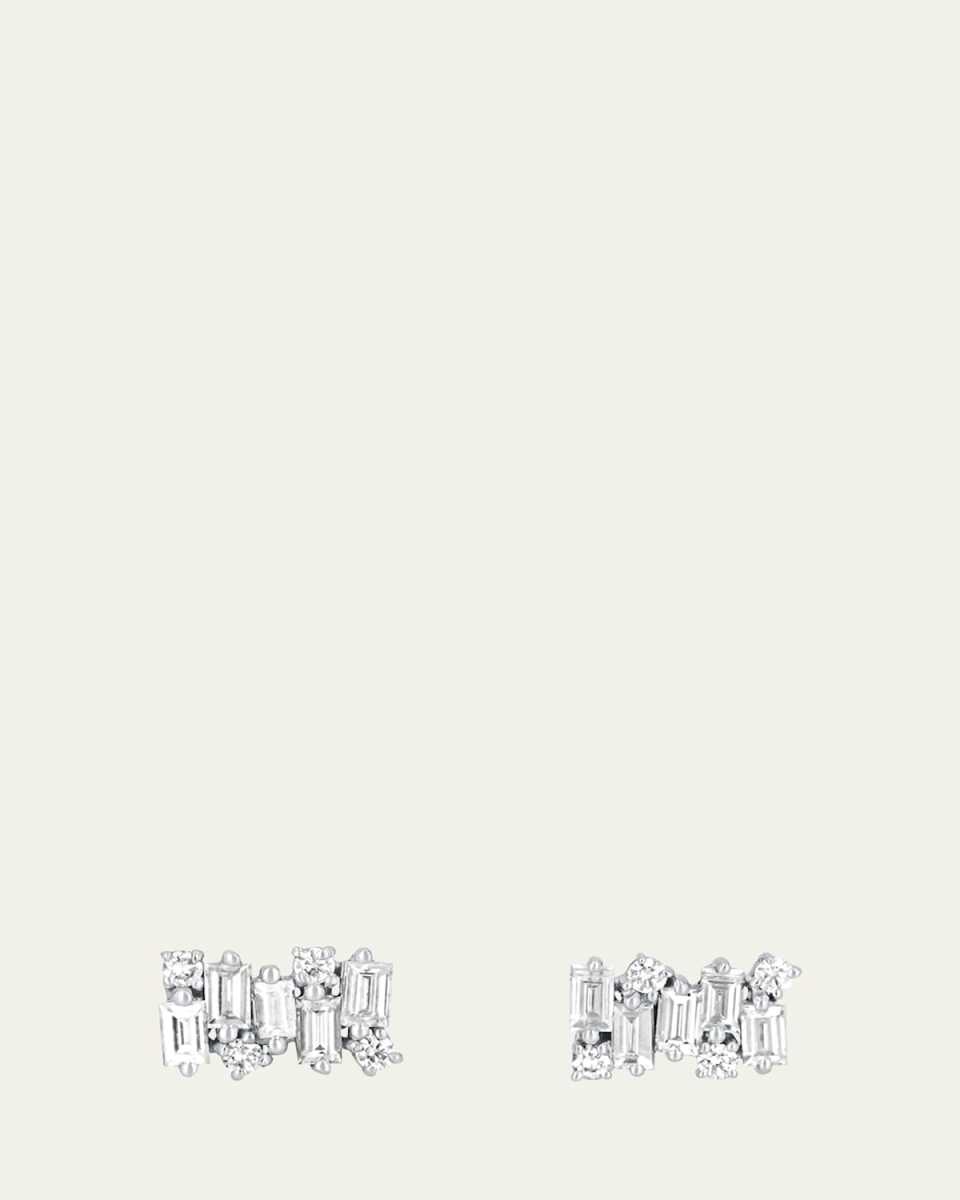 18k Gold Diamond Firework Stud Earrings
